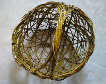 Large random weave willow foraging wild basket tangled wood market basket with handle fruit basket natural home decor