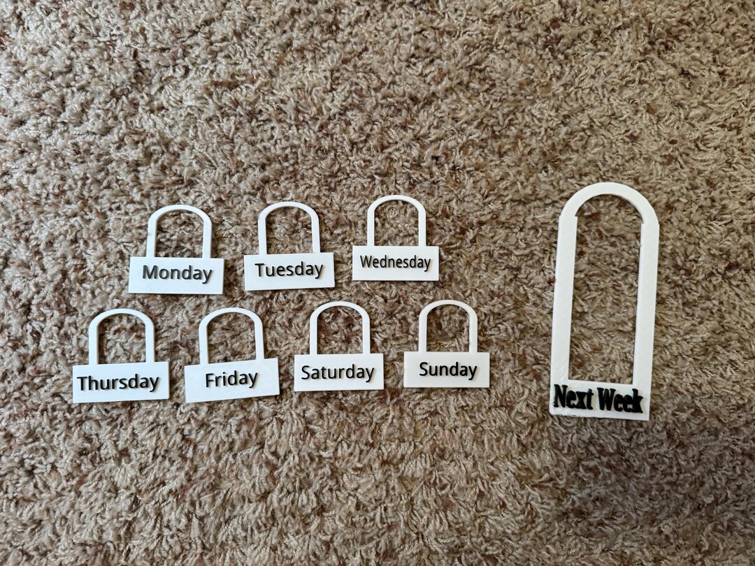 Closet Tags: Days of the Week Clothes Labels - Etsy