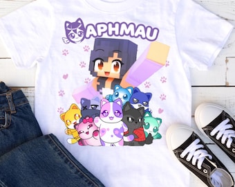 Aphmau, girly aphmau shirts, aphmau shirts for kids, aphmau cat shirt, aphmau birthday, aphmau party, aphmau bday shirts, girly aphmau shirt