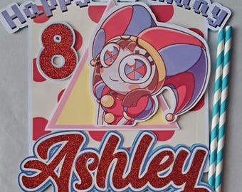 Pomni cake topper, Pomni topper, Amazing circus party, digital circus party supplies, pomni party, pomni cupcakes, digital circus cakes