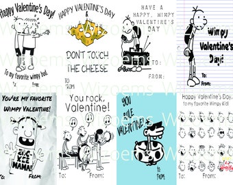 Wimpy Kid digitale Valentinstagskarten, digitales Drucken zu Hause, Wimpy Kid Valentinstagskarten, DIY Wimpy Kid Valentinstagskarten, Wimpy Kid Vday Karten, Wimpy Kid