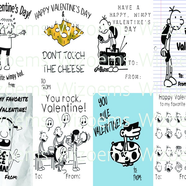Wimpy kid digital vday cards, print at home wimpy kid valentines, DIY wimpy kid cards, wimpy kid valentines, wimpy kid vday cards, wimpy kid