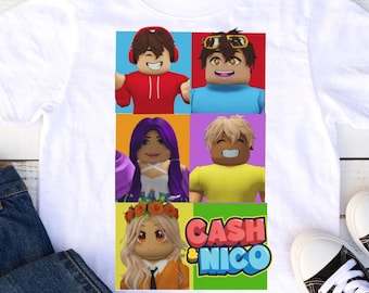 Cash and Nico party shirts. cash and niko, cash roblox shirts, Cash and nico party supplies, cash and nico cake topper, cash nico bday