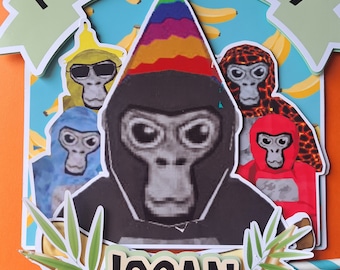 Gorilla tag cake topper, gorilla tag cake, gtag cake, gorilla tag birthday, gtag party supplies, monkey tag cake, gorilla tag cupcake, gtag
