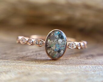 Oval Ring,Breastmilk ring, Breastmilk Jewelry, Resin Memory Jewelry, Ash Ring, 925 Sterling Silver, Solid 10k 14K 18K Platinum Gold DIY Ring
