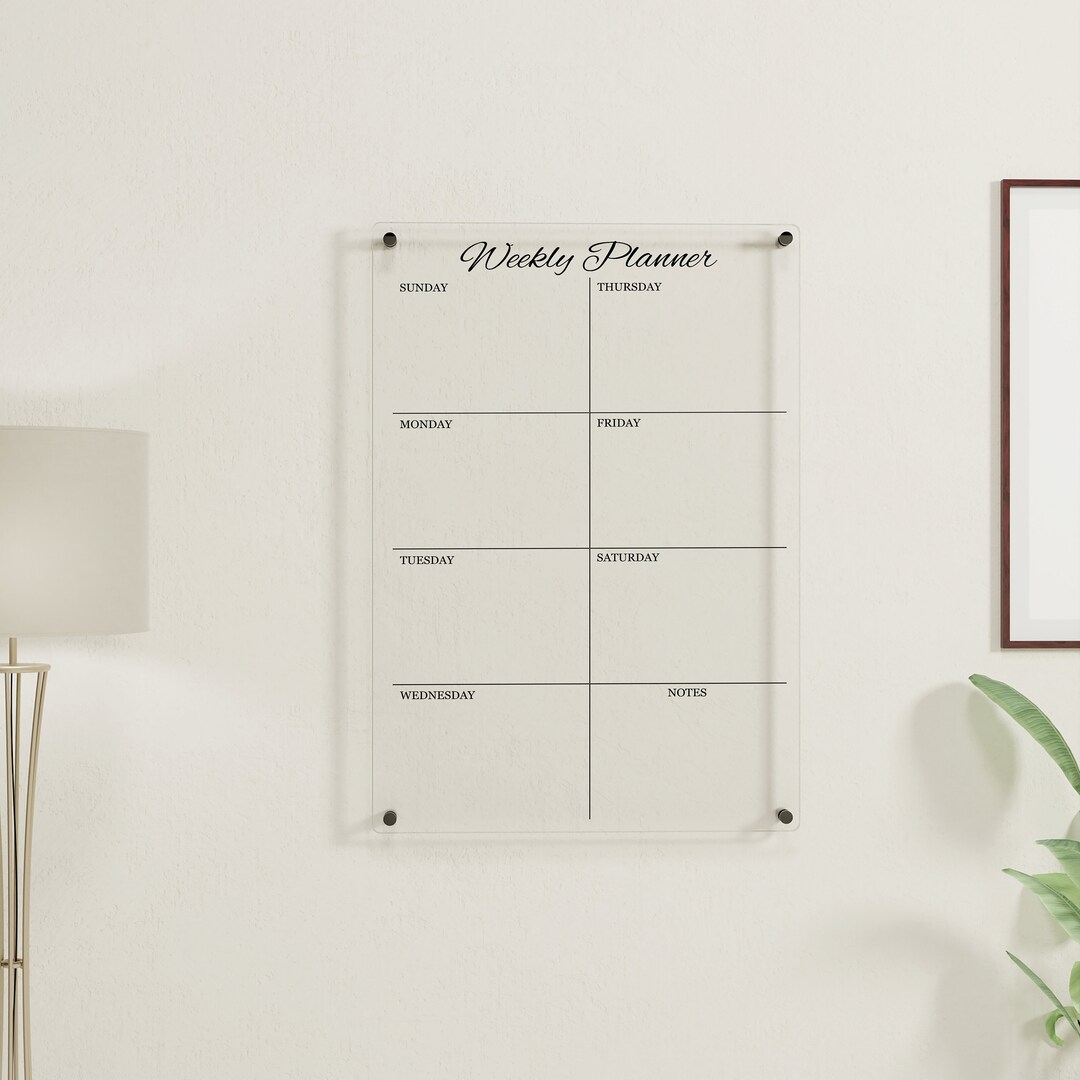 Personalized Dry Erase Board Acrylic Weekly Planner Dry Etsy