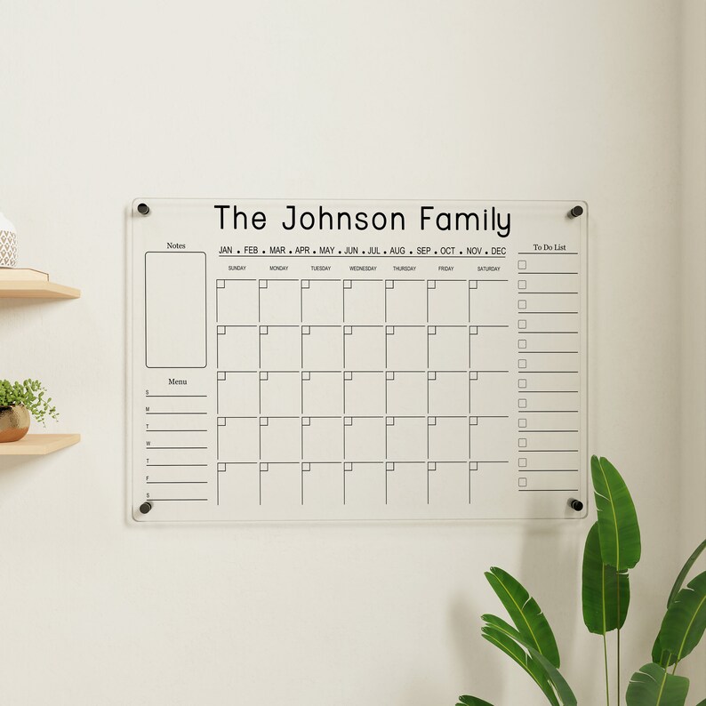 Personalized Family Calendar 2025 Wall Calendar Large Dry Etsy Australia