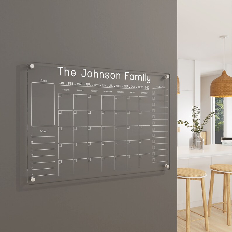 Personalized Family Calendar 2024 Wall Calendar Large Dry Etsy Canada