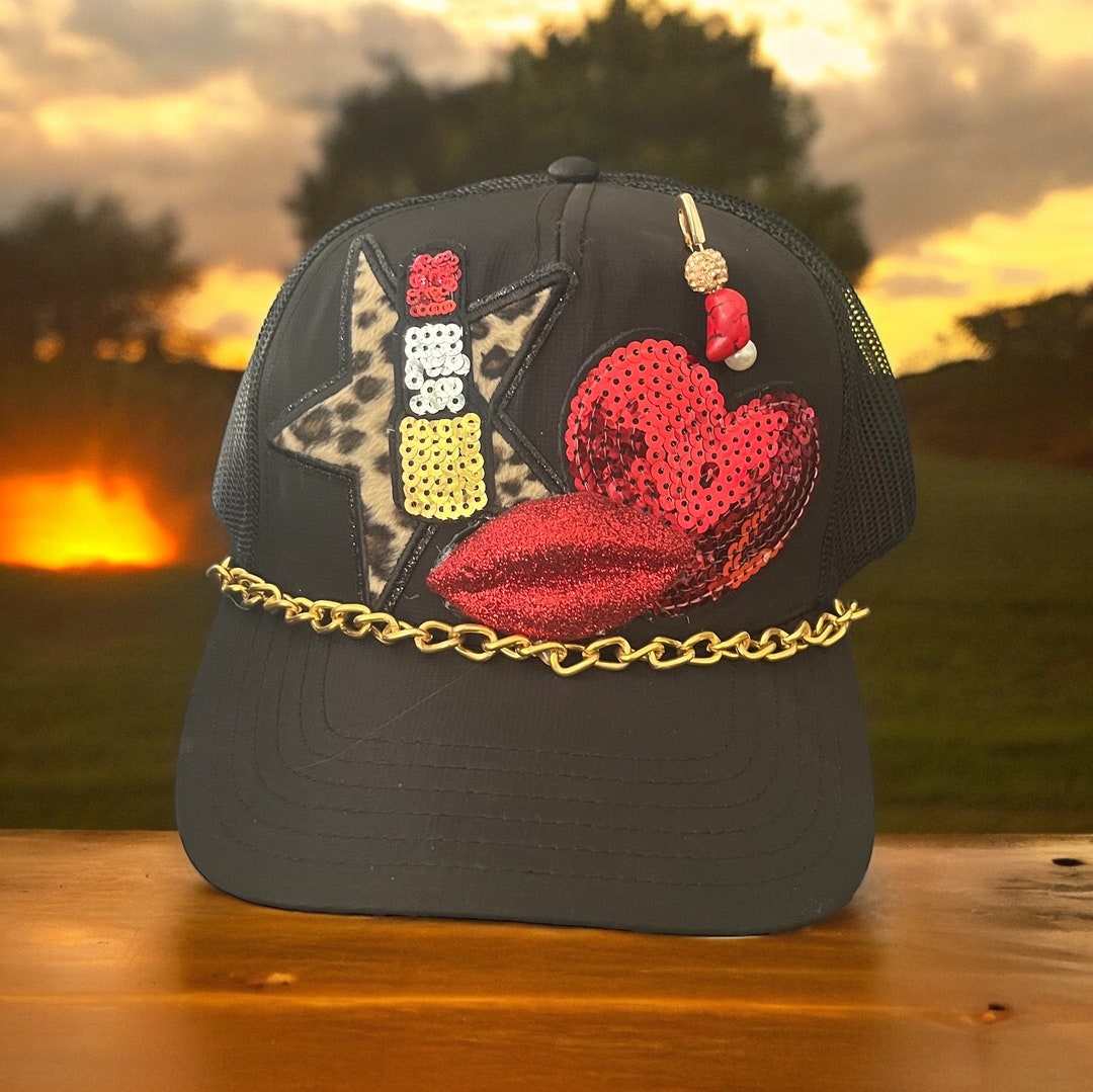 Red Lips Trucker Hat - Etsy