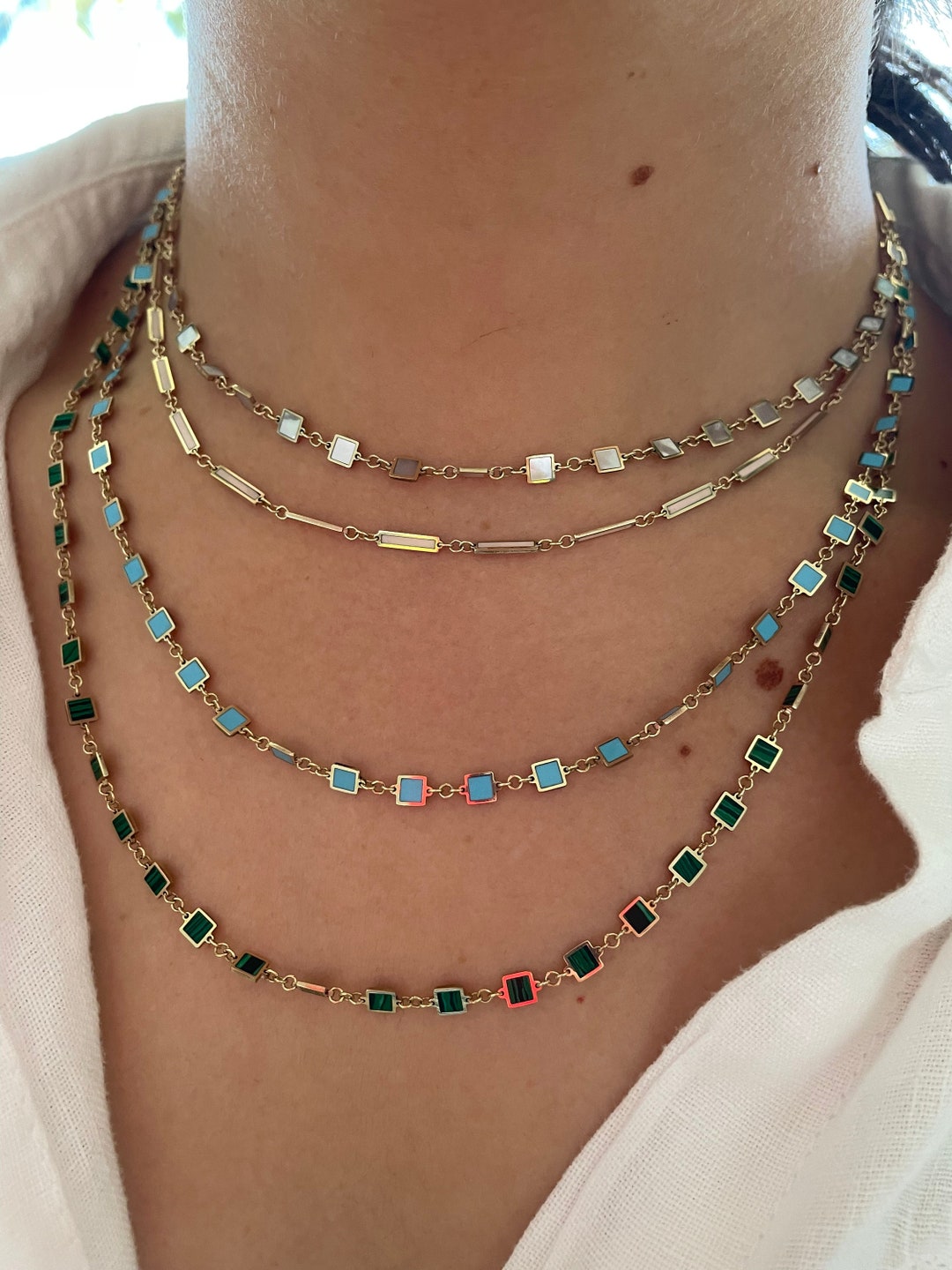 Gold Chain Box Pattern Gold Box Chain 18” - Etsy