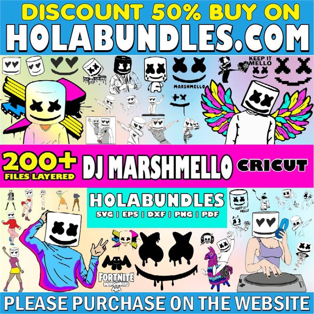 Marshmallow Svg, Dj Marshmello Svg for Cricut, Marshmello Font, Marshmallow Face Svg