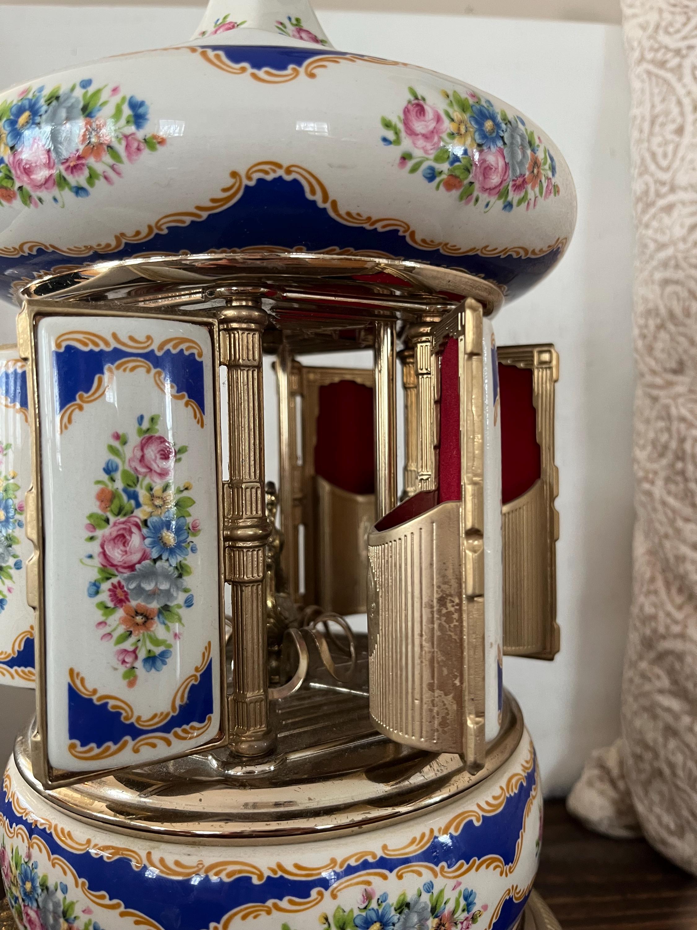 italian music box cigarette holder Vintage Cigarette/lipstick Carousel Music Box Made in Italy