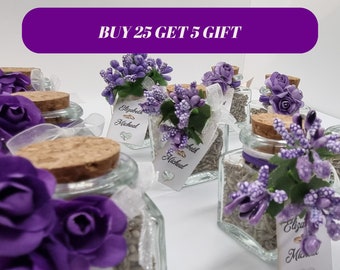 Exquisite Floral Ribbon Lavender Bottle Set Thoughtful Bulk Gifting Wedding Party Favors Baptism Celebrations Memorable Personalized Gifts