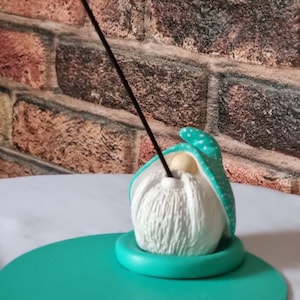 Handmade Fairy Incense Burner With LED Lights Ceramic Holder for Sticks Housewarming Gift Fall Decor  Spiritual Room Decor With Dwarf Design