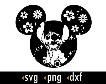 Stitch Mouse Head Svg, Ohana SVG, Stitch Ears Svg, Cut files for Cricut, Svg, png, instant download, COD087