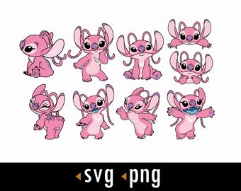 Stitch Couple Svg, Angel SVG Bundle, Angel Family Svg, Cut files for Cricut, Svg, png, instant download, COD159