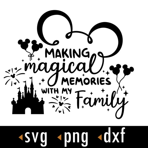 Making Magical Memories with my family Svg, Family trip Svg, Png, dxf, Cut files for Cricut and Silhouette, instant download, COD045