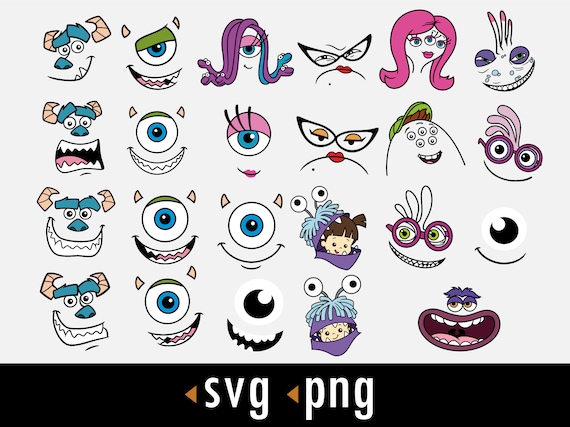 Monster SVG, Cute Monster Face Svg, Monster Png, Cut files for Cricut, instant download, COD060