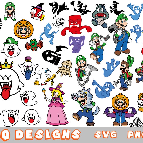 Halloween Retro Games SVG, Halloween SVG, Boo SVG, Personnages SVG, Fichiers coupés pour Cricut, SVG, png, COD008