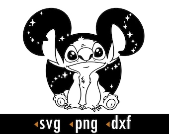 Stitch Mouse Head Svg, Ohana SVG, Stitch Ears Svg, Cut files for Cricut, Svg, png, instant download, COD086