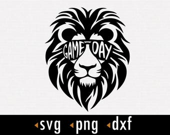Game day Svg, Lion mascot Svg, Lions Football Svg, dxf, Cut files for Cricut and Silhouette, instant download, COD110