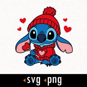 Stitch Love SVG, Valentine's Day svg, Cut files for Cricut, Svg, Png, instant download, COD134