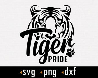 Tiger Pride Svg, mascotte Tigers Svg, Pride Svg, Tigers Football Svg, dxf, file tagliati per Cricut e Silhouette, download istantaneo, COD109