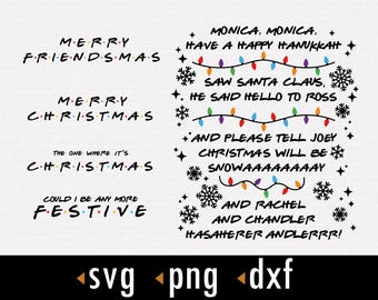 Christmas Movie Show SVG, Friendsmas Svg, Monica Monica Svg, Png, File tagliati per Cricut e Silhouette, download istantaneo, COD083