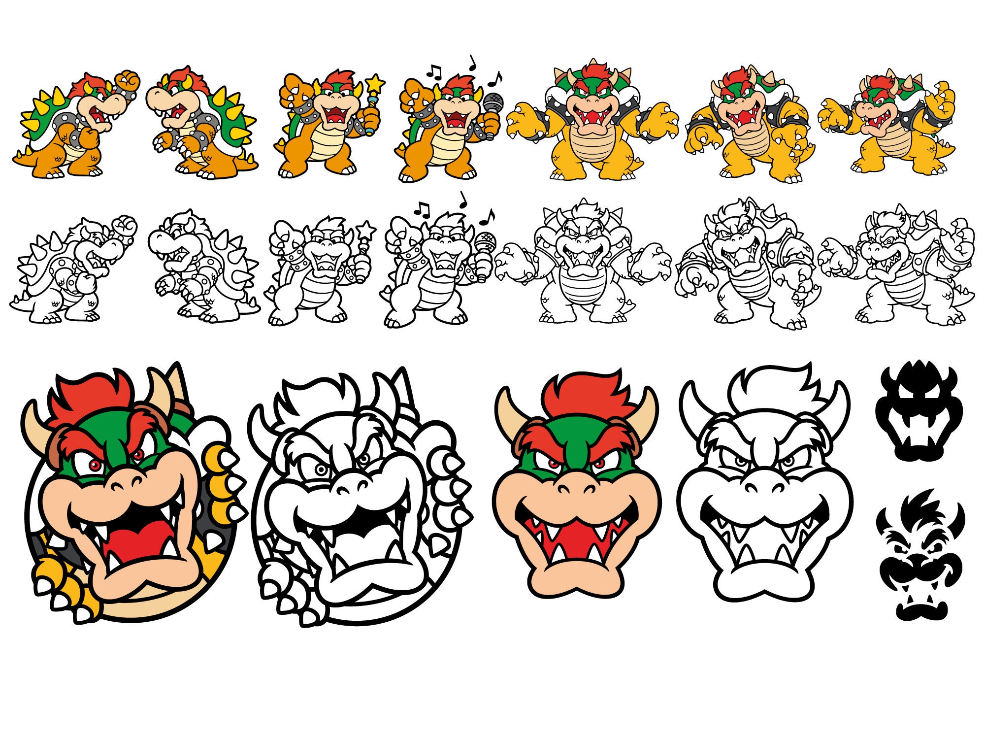 King Svg, Koopa Svg, Peaches Svg, Characters SVG, Cut files for Cricut, Svg, png, instant download, COD009