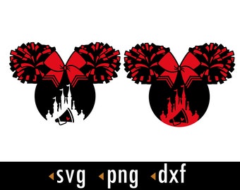 Cheer Ears Mouse SVG, Nationals Svg, Cheer Svg, Cheer Nationals Png, Svg, dxf, Cut files for Cricut and Silhouette, instant download, COD042