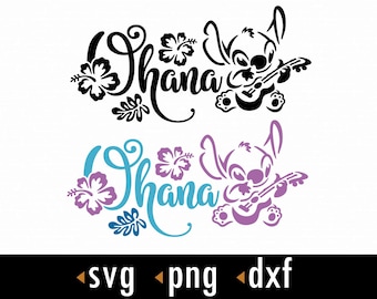 Stitch Svg, Ohana SVG, Ohana Family Svg, Cut files for Cricut and Silhouette, Svg, png, instant download, COD158