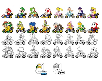 Racing Retro Games Linear, Characters SVG, Cut files for Cricut, Svg, png, instant download, COD006