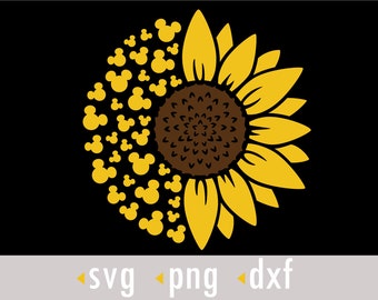 Girasole testa del mouse SVG, testa del mouse Svg, girasole in formato svg, file di taglio per Cricut e Silhouette, download istantaneo, COD091