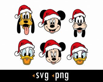 Christmas Mouse Head Svg, Mouse and Friends Svg, Cut files for Cricut, Svg, png, instant download, COD166