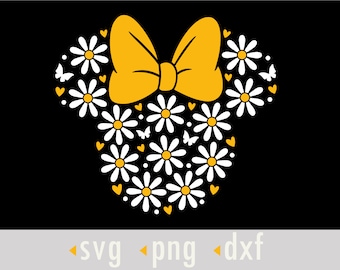 Mouse ears SVG, Daisy Flower Svg, Daisies Svg, Cut files for Cricut and Silhouette, instant download, COD082