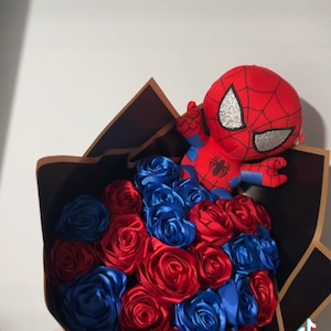 Spiderman bouquet, Ribbon rose bouquet, Eternal bouquet, Ramo Buchon, Forever Flowers, Floral arrangement, Eternal rose bouquet, ribbon rose
