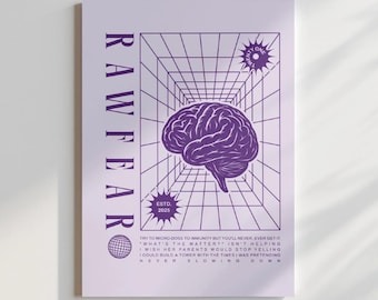 Rawfear Poster – Twenty One Pilots Inspired Wall Art | Brain Aesthetic Print | Mental Health Quote | Alt-Rock Decor | Breach Album