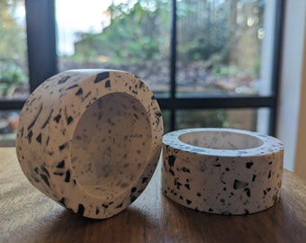 Tea Light Candle Holder. Terrazzo style. Made for one tea light. Modern and Stylish.