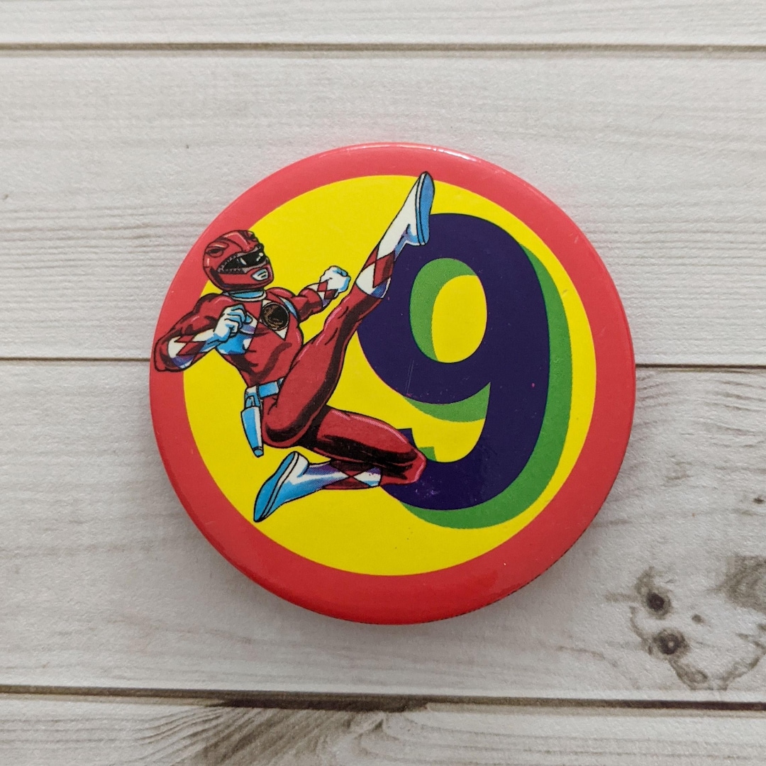 Vintage Power Rangers 9th Birthday Pin Badge 80s 90s Nostalgic TV ...