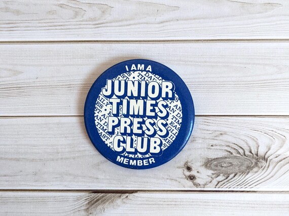 Vintage Junior Times Press Club Pin Badge - 1970s/80s Nostalgia