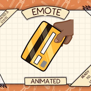 Animated emote, take my money emote, twitch emote, credit card emote, money emote, discord emote, funny emote, discord sticker