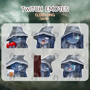 Elden ring twitch emotes, Elden ring stream emotes, Elden ring Ranni emote, Elden ring discord emotes, ranni emote