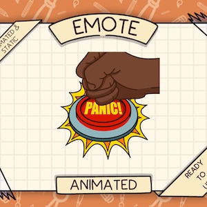 Animated emote, panic button emote, twitch emote, panic emote, stressed emote, button  emote, discord emote, funny emote