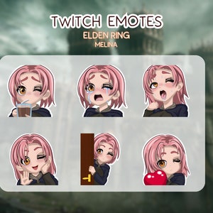 Elden ring twitch emotes, Elden ring stream emotes, Elden ring melina emote, Elden ring discord emotes, melina emote