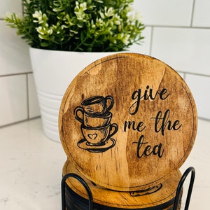 Laser Engraved Tea Drink Coasters Etsy Laser Engraved Tea Drink Coasters Etsy