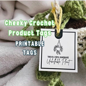 PRINTABLE Hang Tags for Amigurumi and Crochet Products | Handmade Toy Labels | Handmade Crochet Plant Label | Digital Download