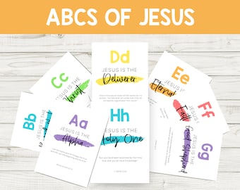 Jesus ABC Scripture Cards: Kids Bible Verse Flashcards (PRINTABLE)