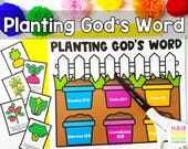 Planting God's Word Matching Activity: Sunday School Memory Verse (Printable)