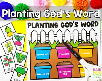 Planting God's Word Matching Activity: Sunday School Memory Verse (Printable)