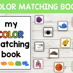 Color Matching Game, Busy Book Printable, Educational Activity, Homeschool Worksheet, Busy Binder for Toddlers, Preschool Activity, Digital